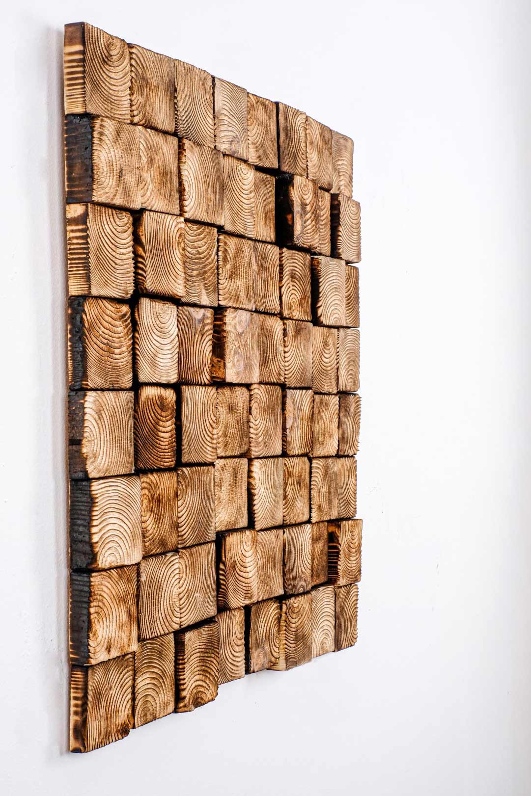 Wood Wall Art – "OD Natural" Mosaic Sculpture, Acoustic Panel