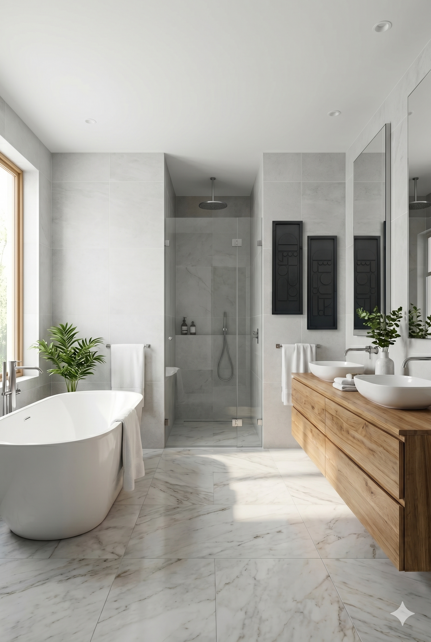 2'li Set Geometrik Ahşap Duvar Tablosu