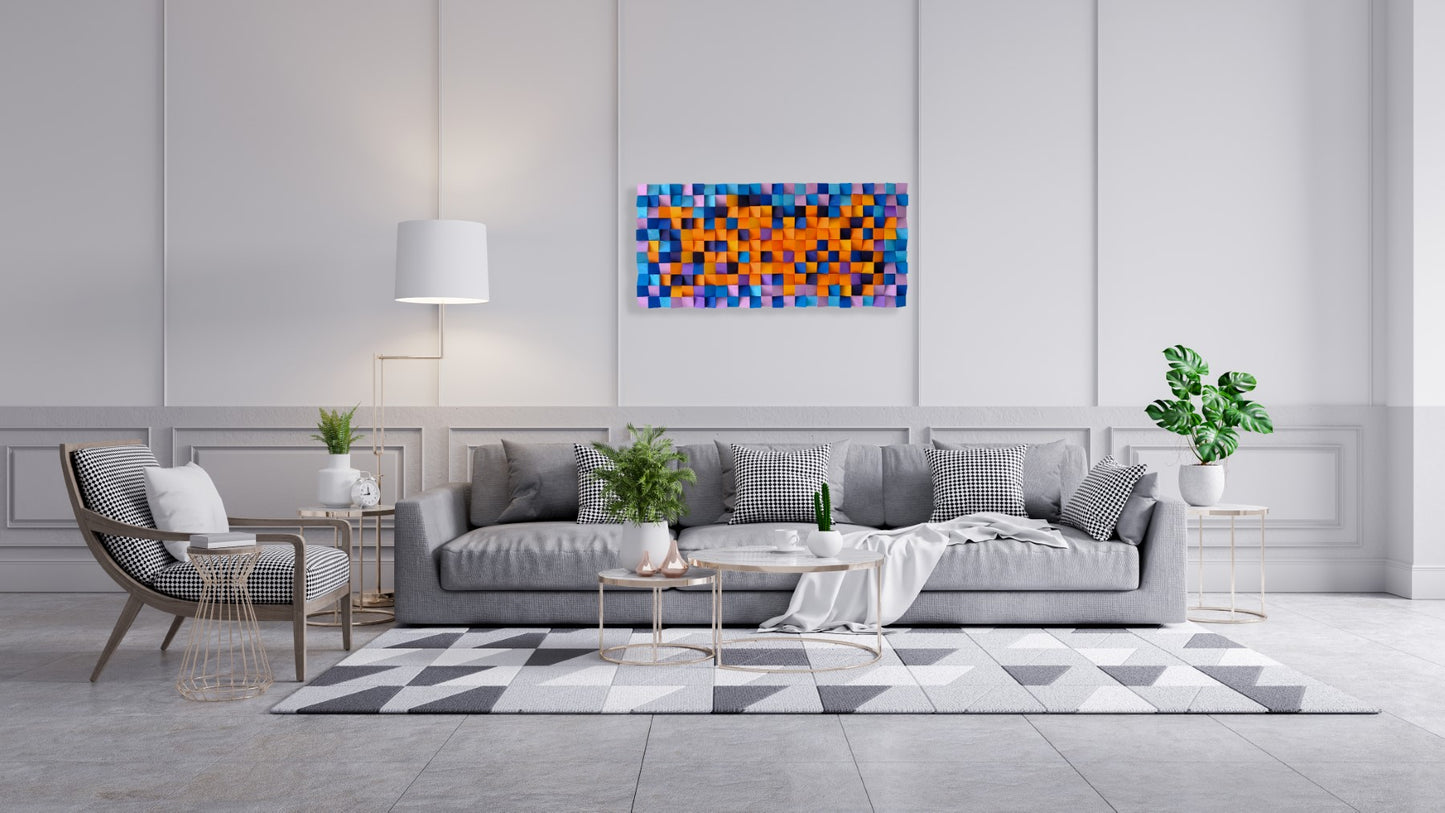 İris Mosaic Wood Wall Art
