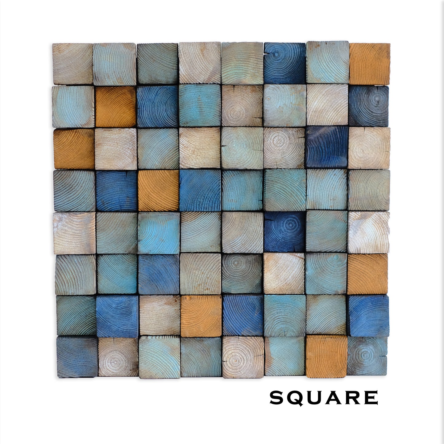 Custom Smoked Wood Mosaic Wall Art – Acoustic Panel, Sound Diffuser