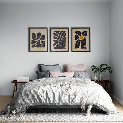 Woman – 3 Piece  Set Wooden Wall Art Set