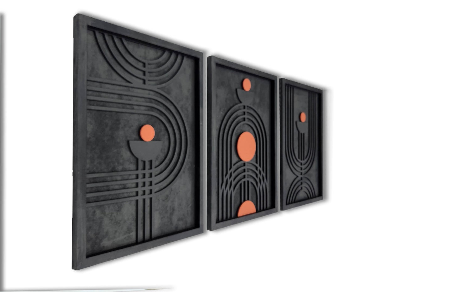 GeoCoral Geometrik Ahşap Duvar Tablosu