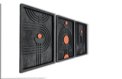 GeoCoral Geometrik Ahşap Duvar Tablosu