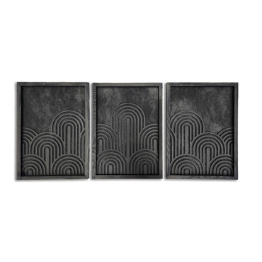 GeoCloud 3-Piece Set Geometric Wooden Wall Art