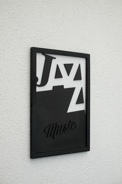JAZZ music - Single Wooden Wall Art
