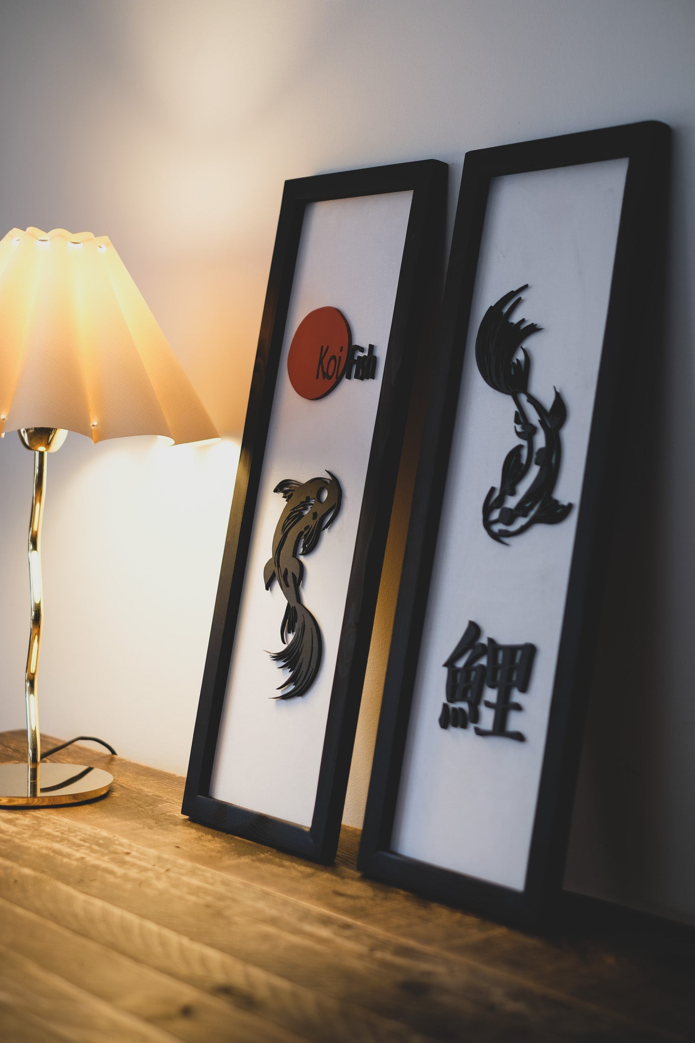 KOI FISH - 2'li Set Ahşap Duvar Tablosu