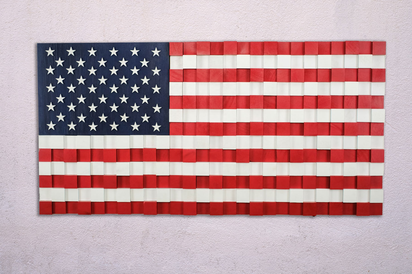 USA FLAG  El Yapımı Mozaik Ahşap Duvar Tablosu