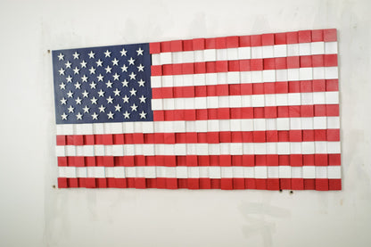 USA FLAG  El Yapımı Mozaik Ahşap Duvar Tablosu