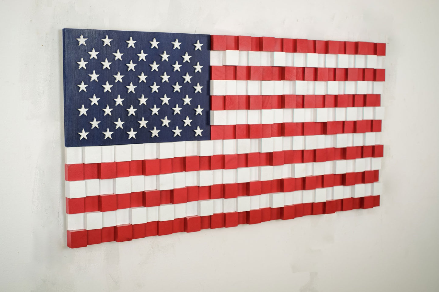 USA FLAG  El Yapımı Mozaik Ahşap Duvar Tablosu