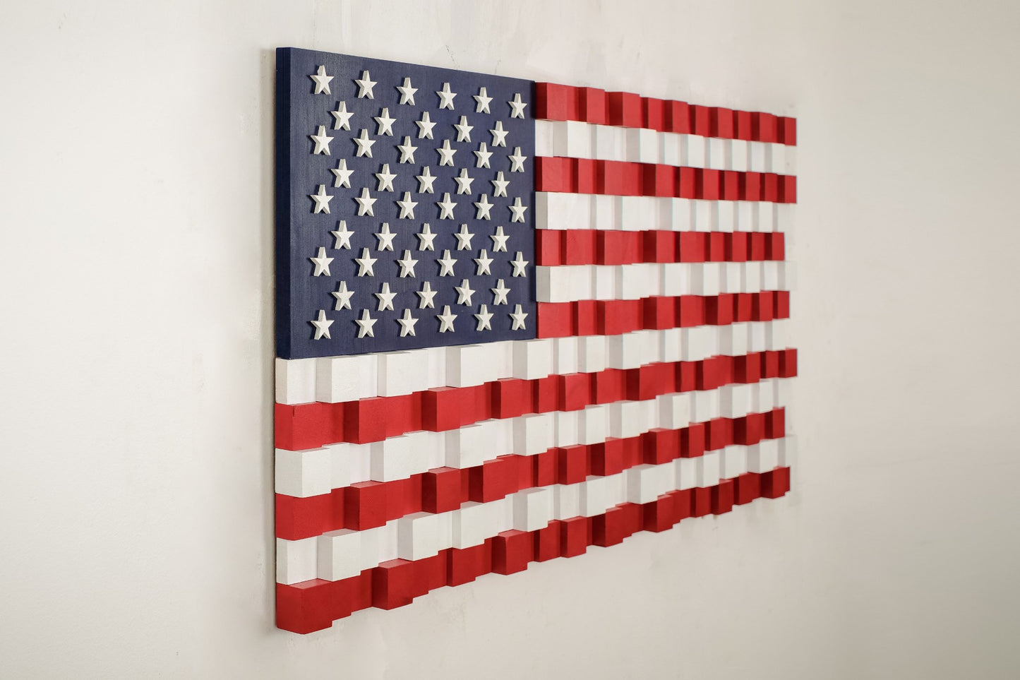 USA FLAG  El Yapımı Mozaik Ahşap Duvar Tablosu