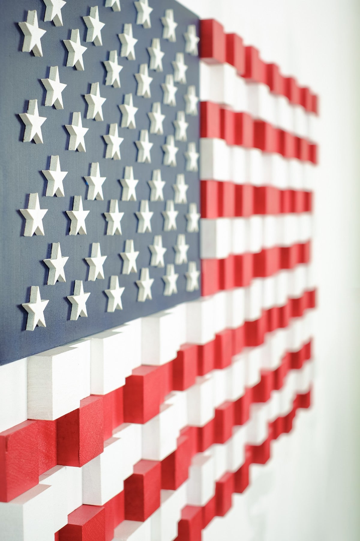 USA FLAG  El Yapımı Mozaik Ahşap Duvar Tablosu