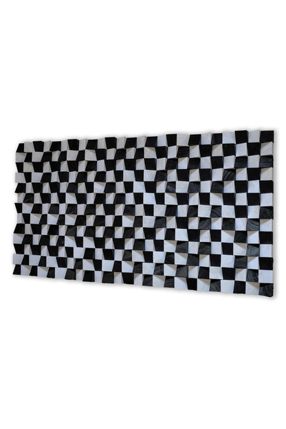 Checkered Yapımı Mozaik Ahşap Duvar Tablosu
