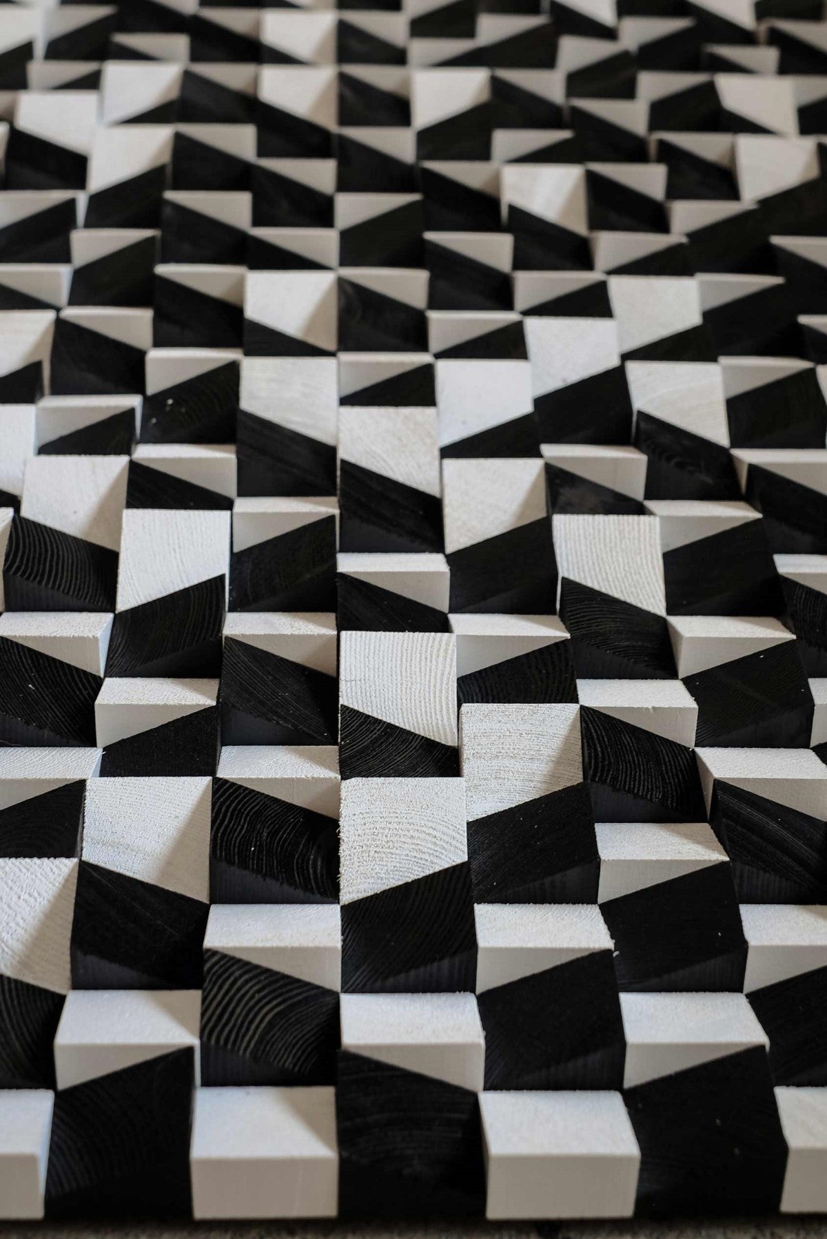 Checkered Yapımı Mozaik Ahşap Duvar Tablosu