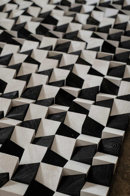 Checkered Yapımı Mozaik Ahşap Duvar Tablosu