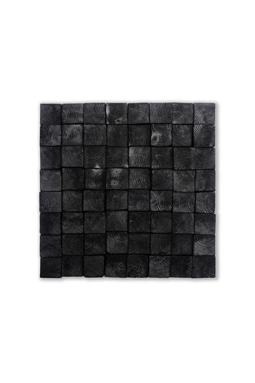 Wood Wall Art – "OD Black" Mosaic Sculpture, Acoustic Panel