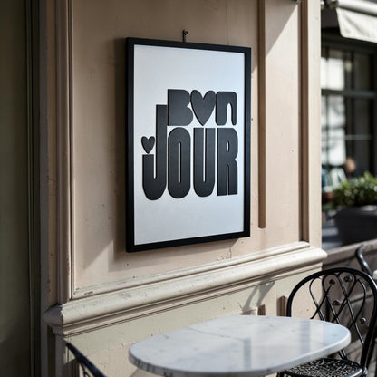 Bon Jour  - Single Wooden Wall Art