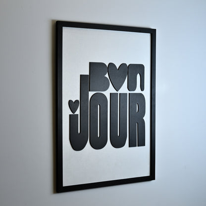Bon Jour  - Single Wooden Wall Art