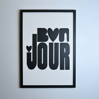 Bon Jour  - Single Wooden Wall Art