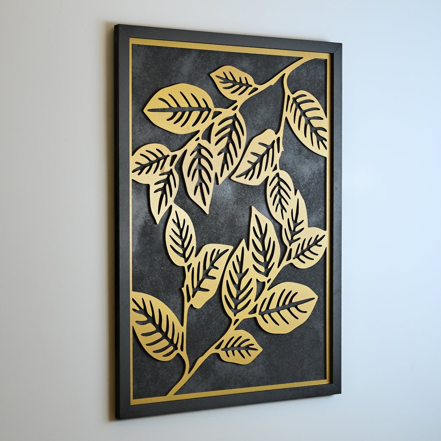 Golden Leaves - Single Wooden Wall Art