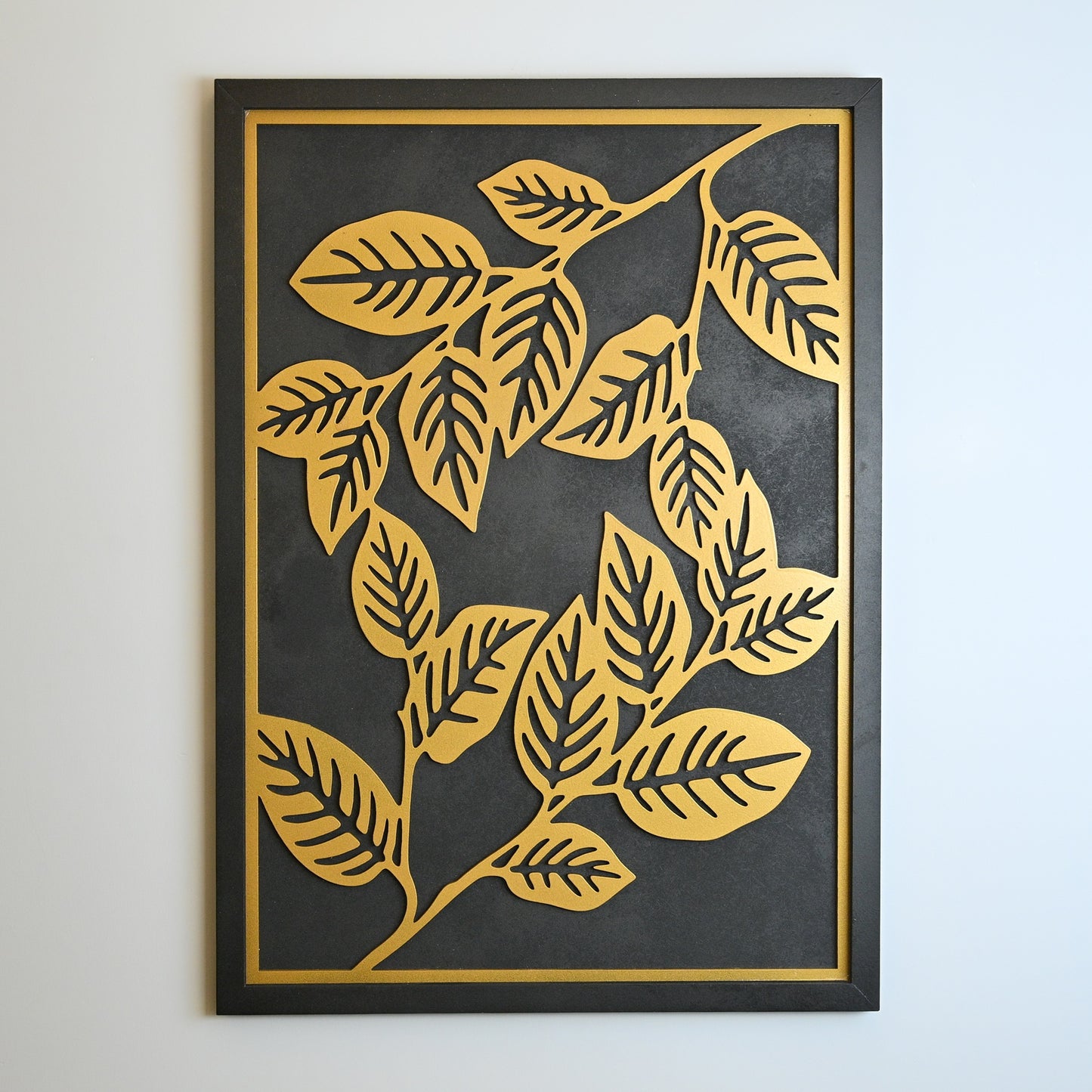 Golden Leaves - Single Wooden Wall Art