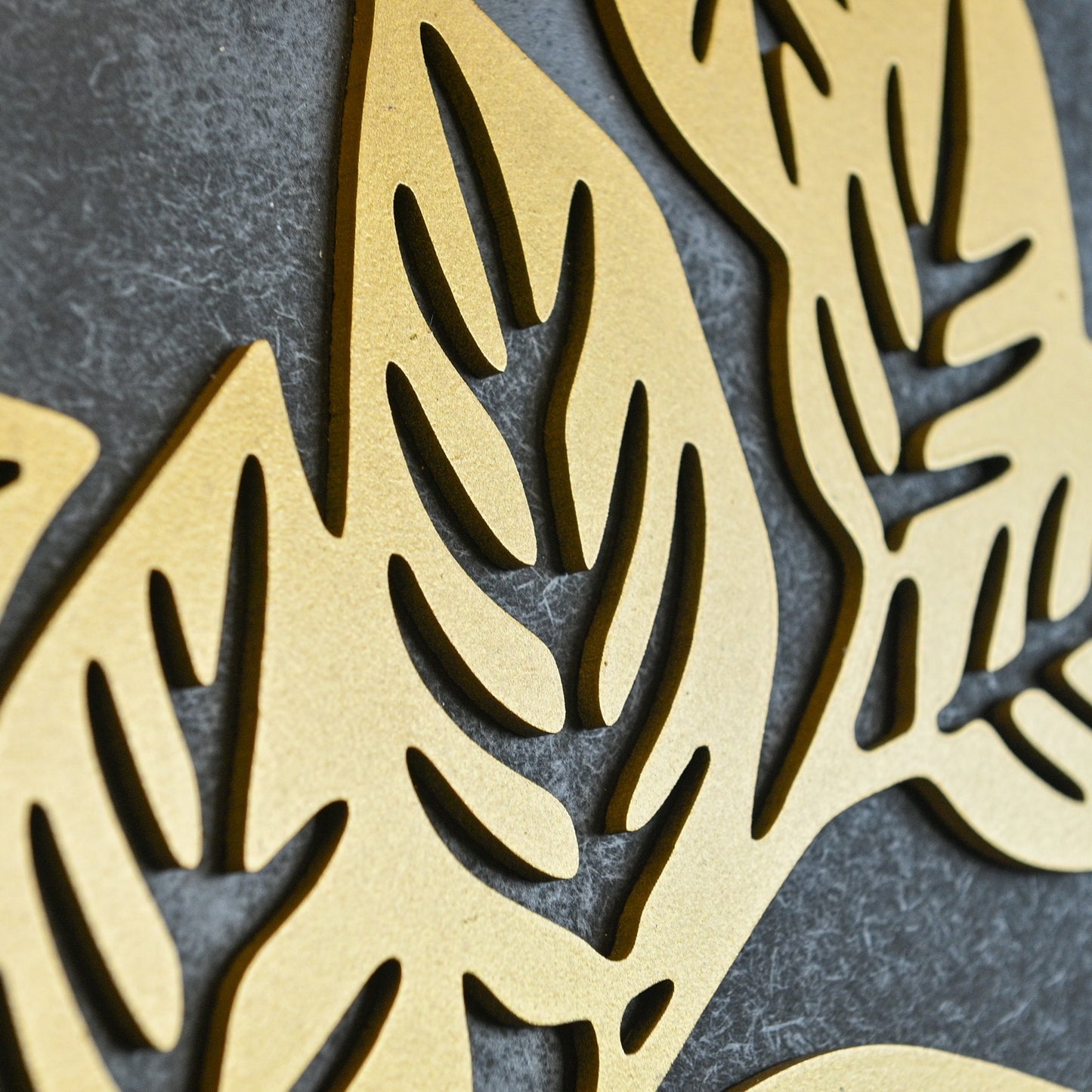 Golden Leaves - Single Wooden Wall Art