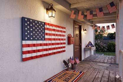 USA FLAG  Mosaic Wood Wall Art