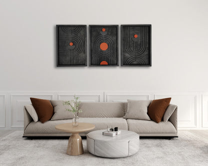 GeoCoral Geometrik Ahşap Duvar Tablosu