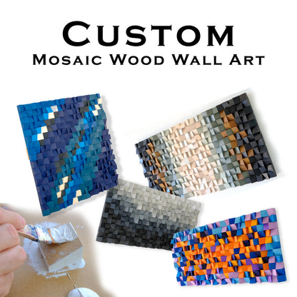 Custom Handmade Mosaic Wood Wall Art – Acoustic Panel