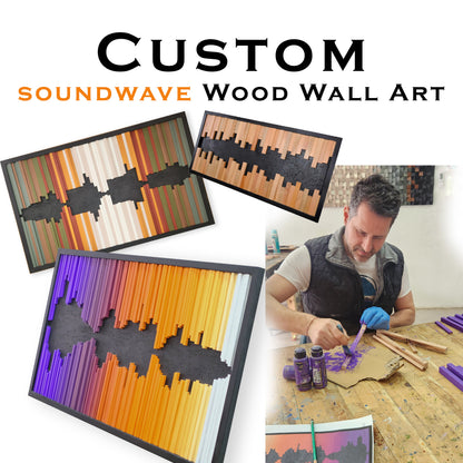 Custom Beech Wood Soundwave Wall Art, Personalized