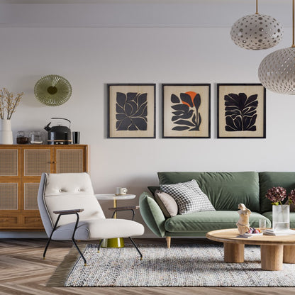 Kuş 3'lü Set Soyut Ahşap Duvar Tablosu