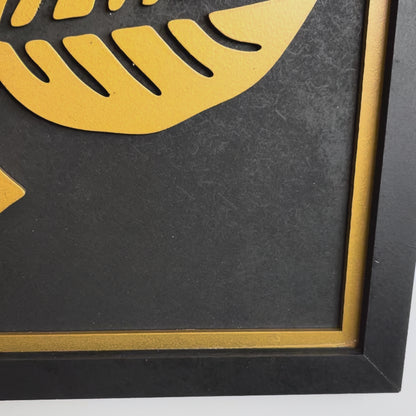 Golden Leaves - Single Wooden Wall Art