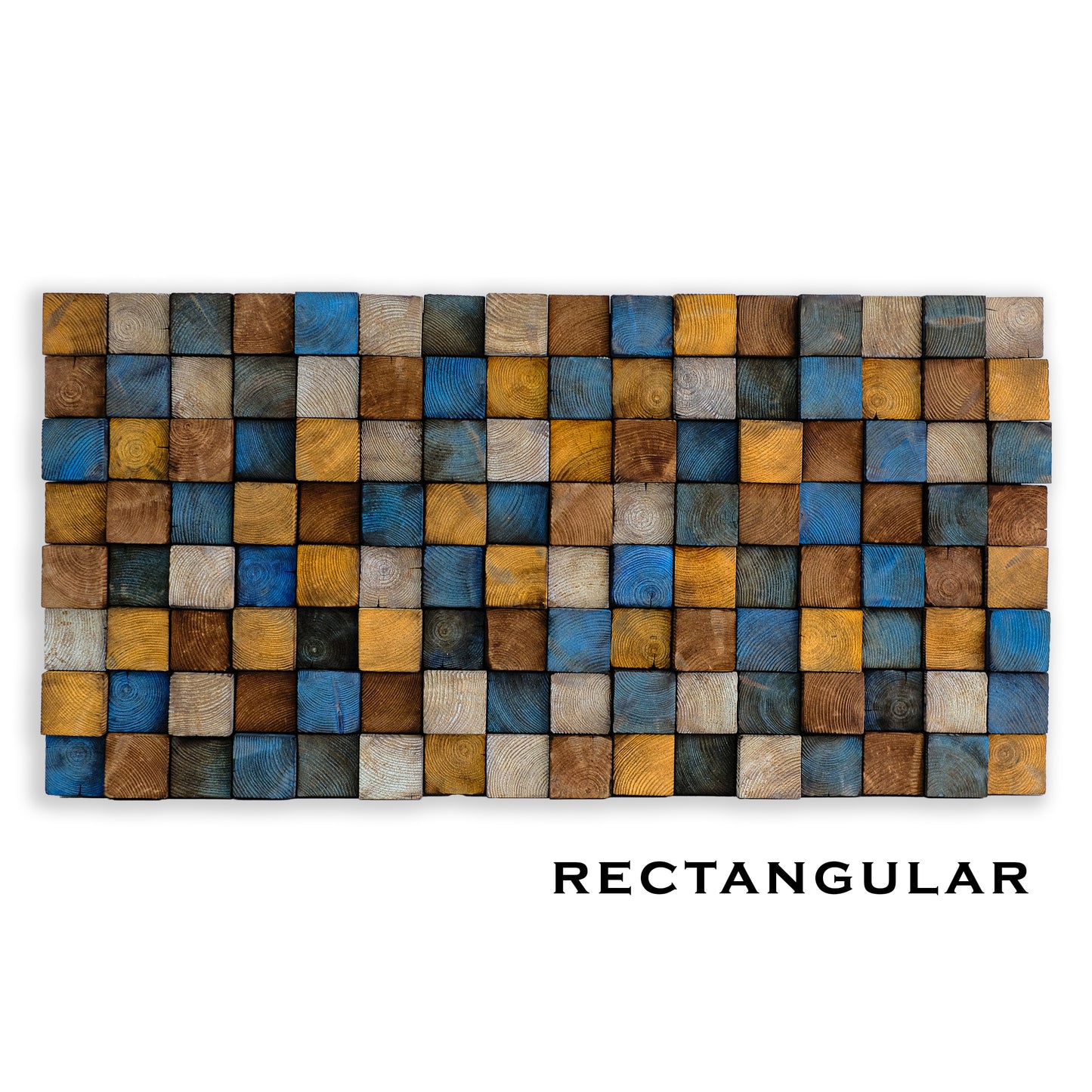 Custom Smoked Wood Mosaic Wall Art – Acoustic Panel, Sound Diffuser